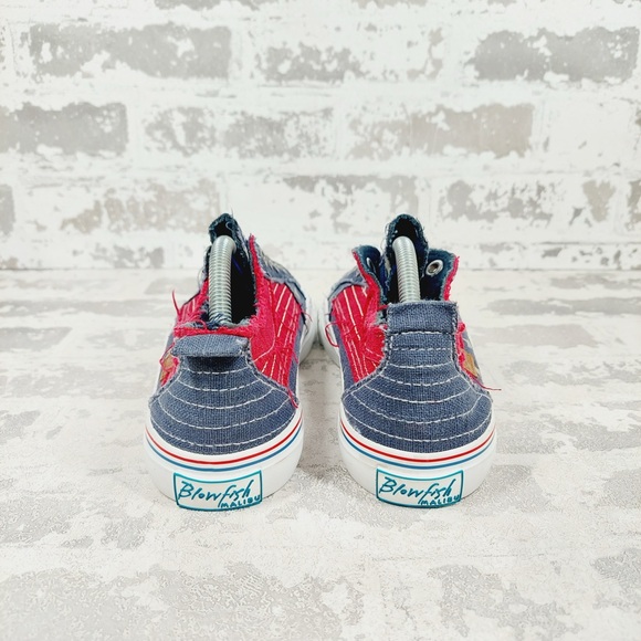 NEW Blowfish Malibu Bettie Stars Stripes Distressed SlipOn Low Top Sneakers F284 - Picture 4 of 10